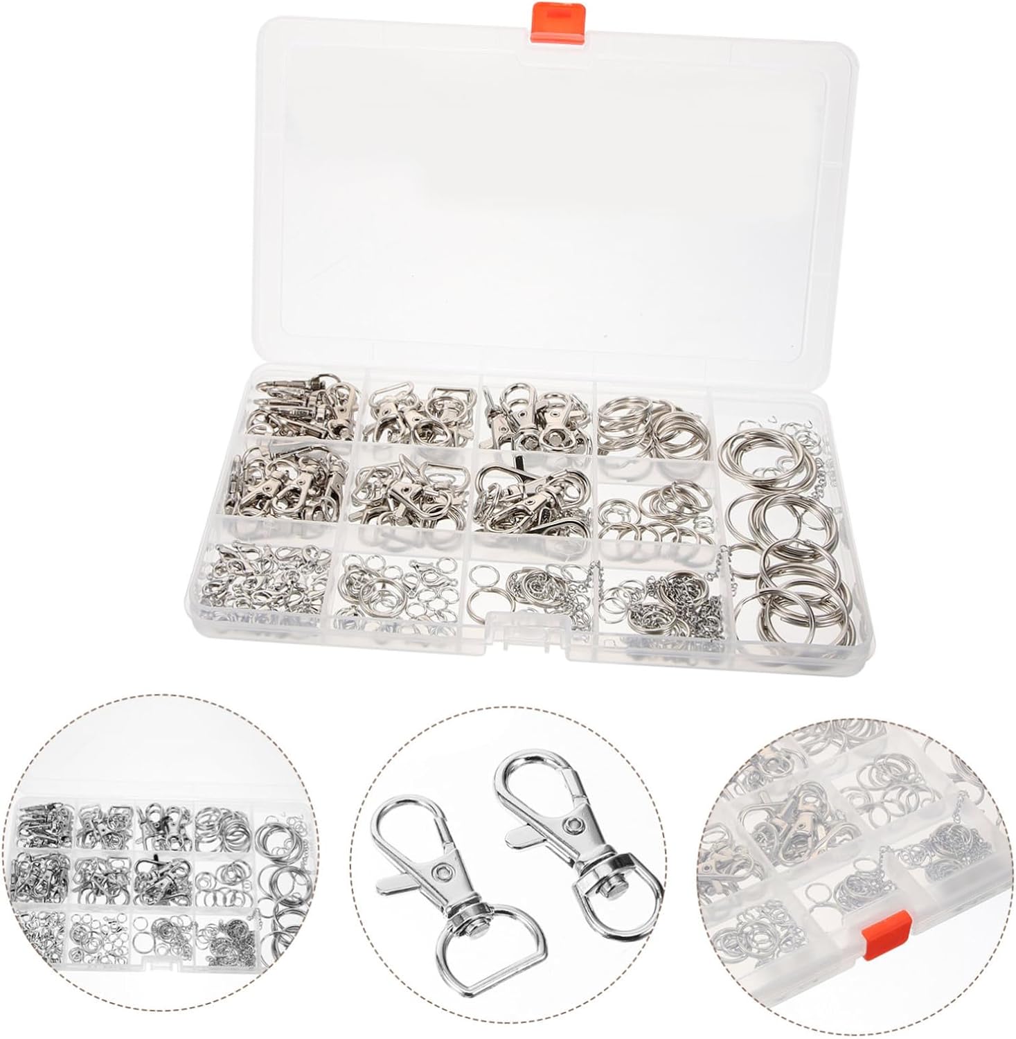 Silver Alloy Lobster Clasps and Jump Rings for DIY Jewelry