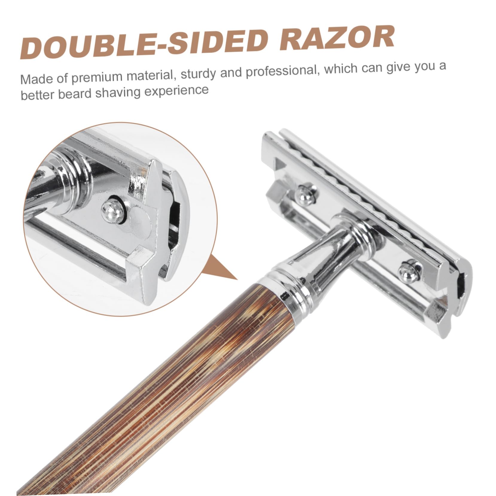 NULYLU Beard Shaving Tool Vintage Manual Safety Razor Face Razors for Men Reusable Safety Edge Comfortable Stable