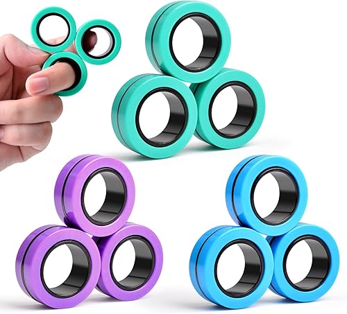 Vista 36 de Cevioce Paquete de 15 anillos magnéticos Fidget Toys Finger Spinner Pack