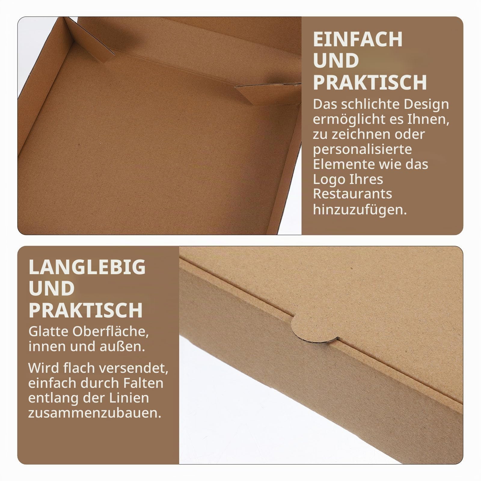 10stück Schachtel Verdickte Pizzakarton Leere Pizza Box Aus Kraftpapier Versandkarton Pizzakartons Aus Wellpappe Behälter Herausnehmen Bäckerei Pizzaschachteln Geschenkbox Verpackung