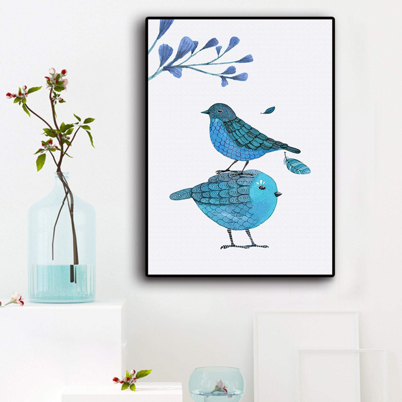 Yooyu Diseño Laminas para Carteles de Animales Impresiones HD Lienzo Pintura Arte de la Pared Imágenes Hogar nórdico Decoración de la habitación de los niños 40x50cmx3 Marco Interno