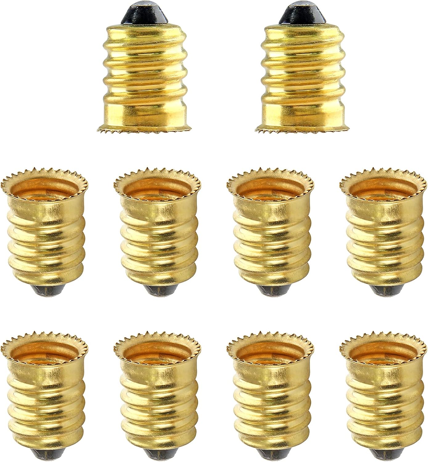 6pcs E12 to E26 Adapter, Candelabra to Medium Base Adapter, Bulb Base Converter, E12 to E26/E27 Socket Adapter for LED Energy-Saving Lamp, Maximum Wattage 60W & 120℃ Heat Resistant