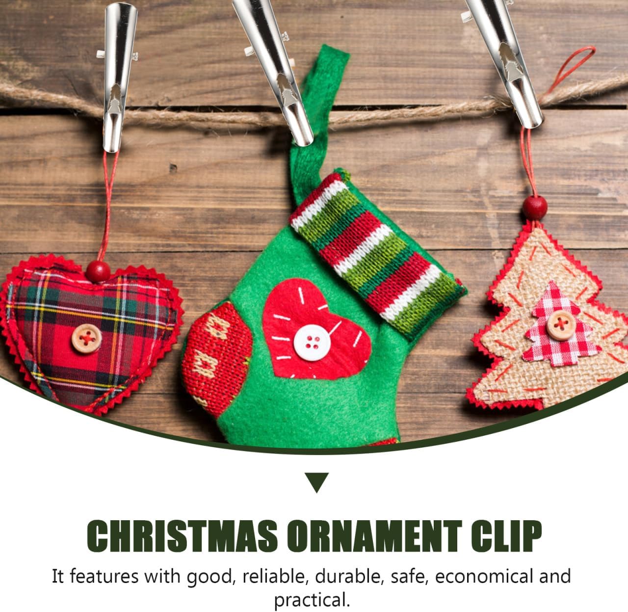 Luxshiny 100Pcs Christmas Tree Clips Metal Ornament Clips for Christmas Tree Decoration Spring Clamps for Xmas Ball Wreath Adornment Holiday Crafts Home Supplies