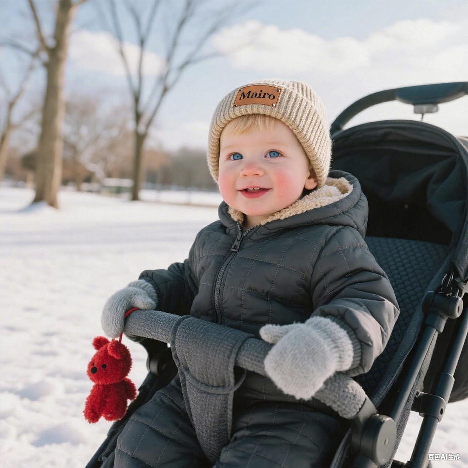 Custom Baby Beanie Hats for Kids,Personalized Toddler Beanies Winter Hat with Name for Baby Boys Girls,Snow Play Knit Warm Beanies Kids,Birthday, Christmas,Newborn - Image 5