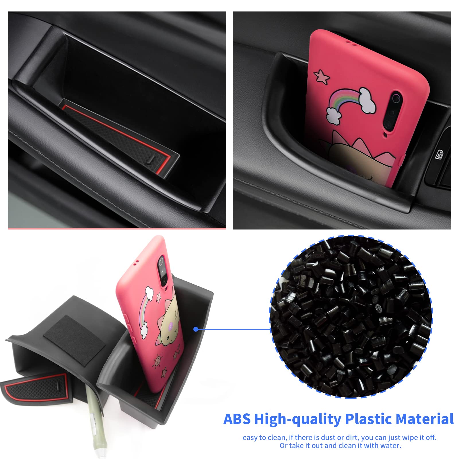 YEE PIN Pudełko do przechowywania przednich drzwi do Mazda 3 2019-2023/CX-30 CX30 2019-2023 Akcesoria do drzwi samochodowych Mazda 3 CX-30 Organizer konsola kieszeń boczna przechowywanie mała zmiana, czarny