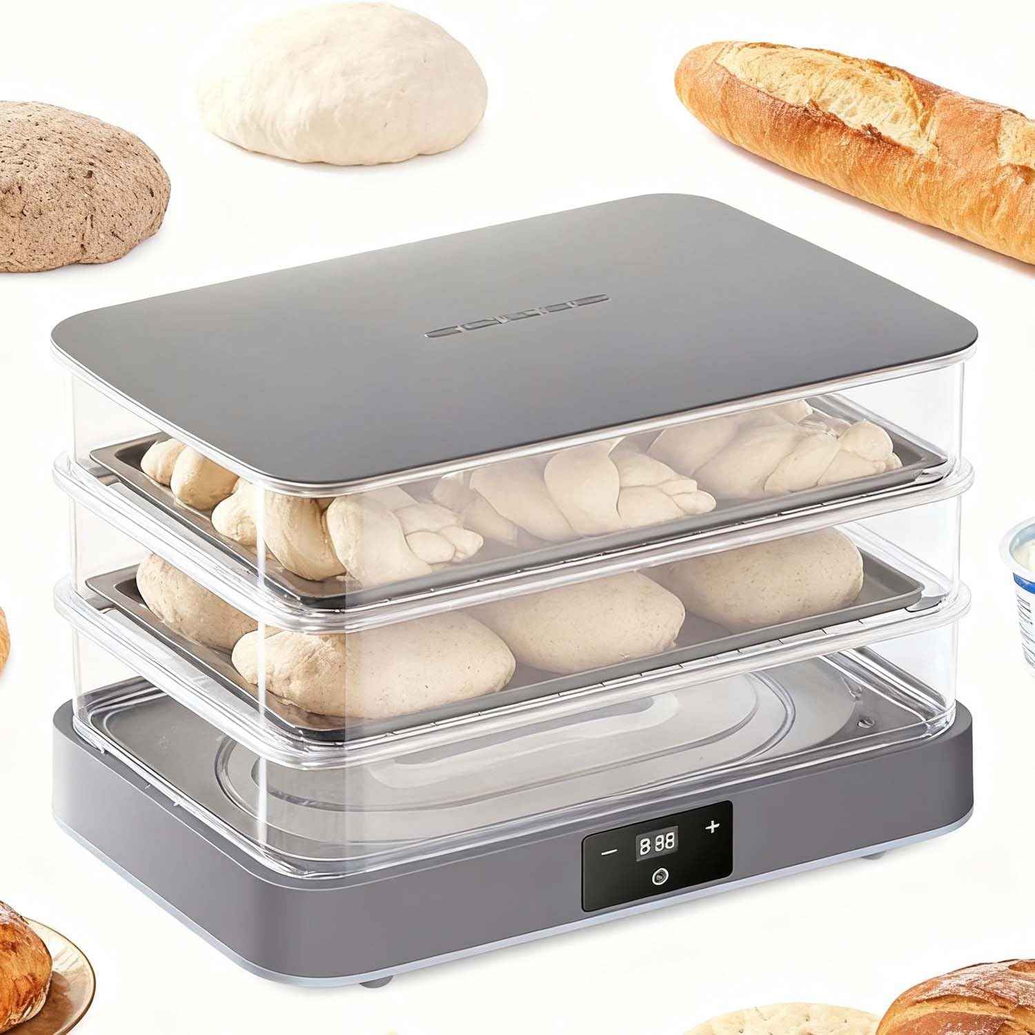 High-Performance Bread Dough Proofer 40L,Removable Electric Bread Dough Proofer Machine with Intelligent Controls for Temperature and Humidity for Professional Quality Results at Home
