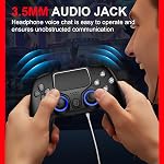 NBCP Game Controller for PS4, Gamepad Joystick Controllers for PlayStation 4, 1200mAh Battery/Dual Motors/6-Axis Gyro/3.5mm Audio Jack/Hall Effect Sensor （Black）