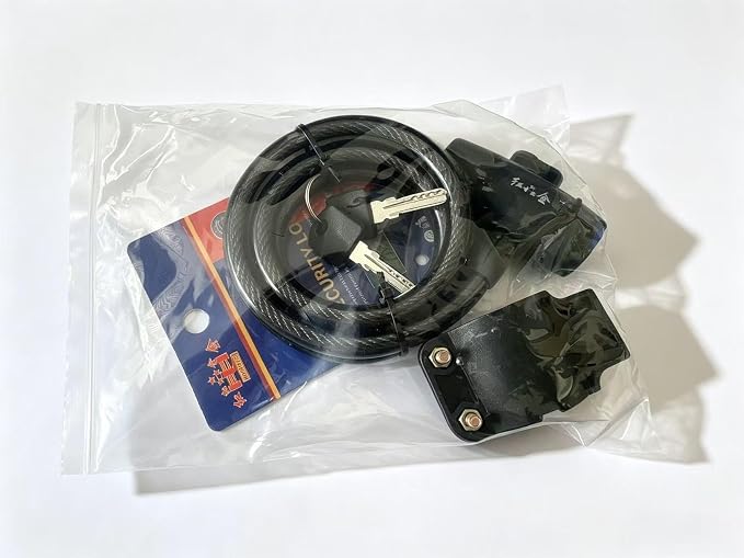 Candado de cable de acero para bicicleta con 2 llaves miniatura 5