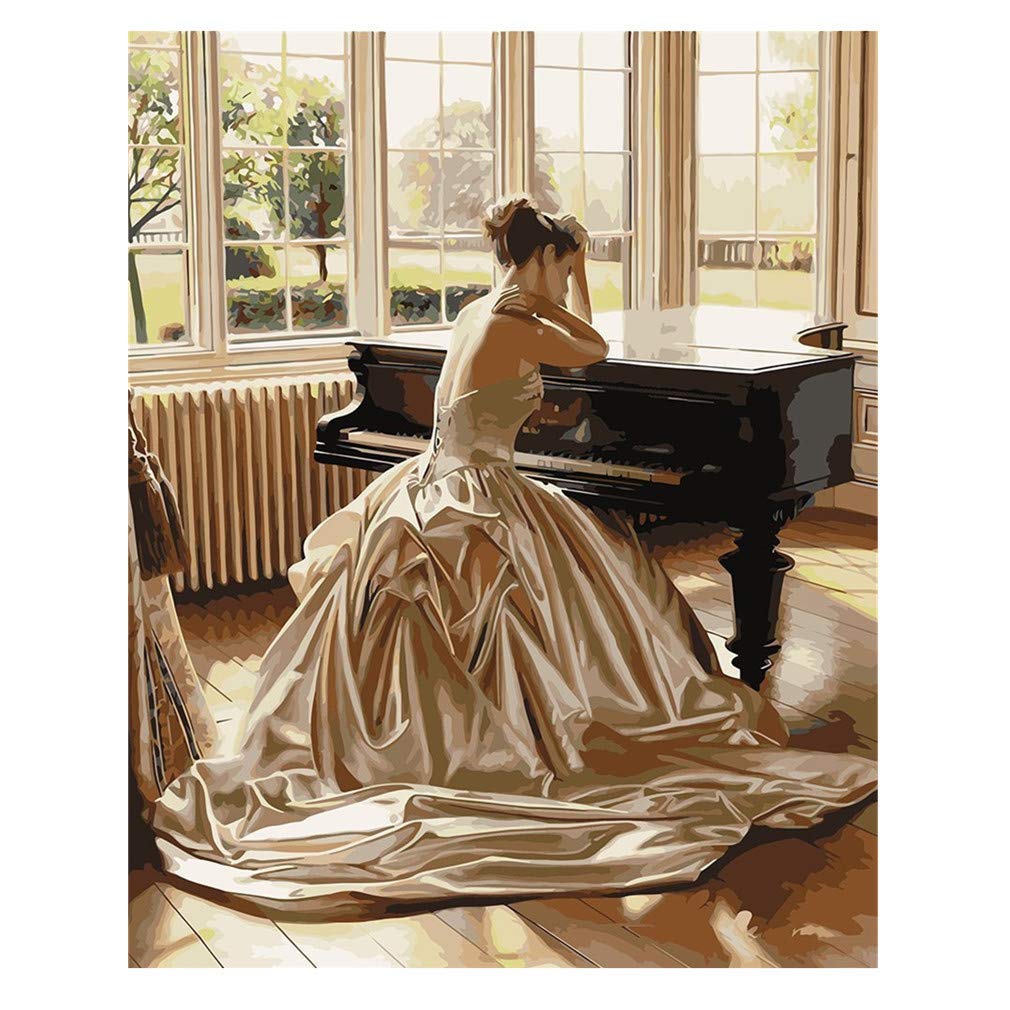 MTinHD Paint by Numbers for Adults with Wooden Framed Famous 16" x 20" DIY Painting Collection (Love Affiar)