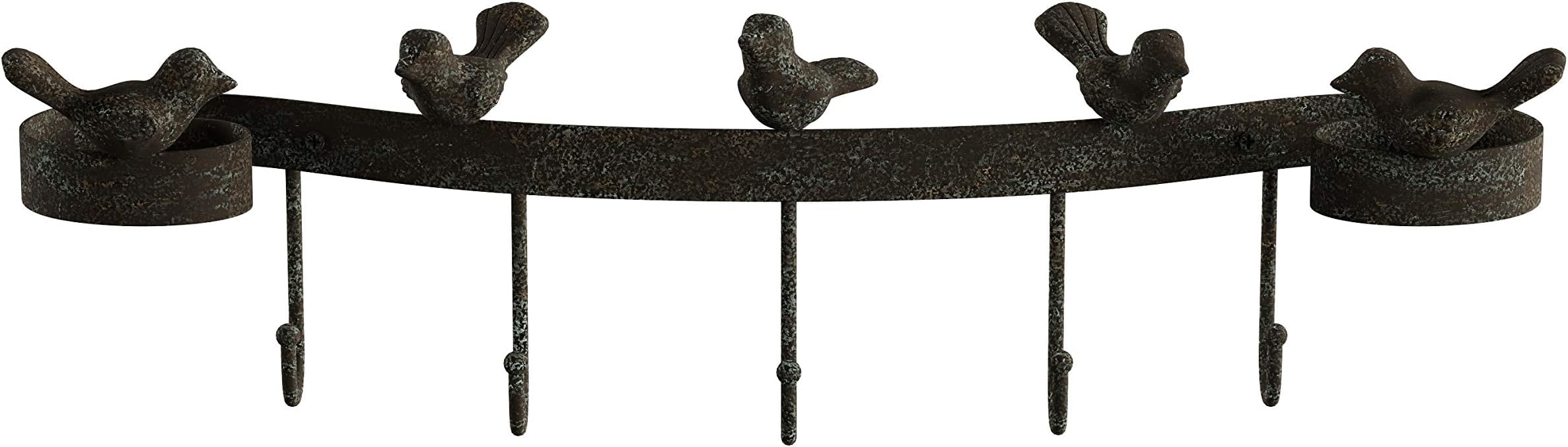 Decorative Birds on Ribbon Hook-Cast Iron Shabby Chic Rustic Wall Mount Hooks for Coats, Towels, Hats, Scarves, Jewelry, and More by Lavish Home