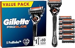 Gillette ProGlide Men's Wet Razor + 10 Razor Blades with 5 Blades Gift for Men