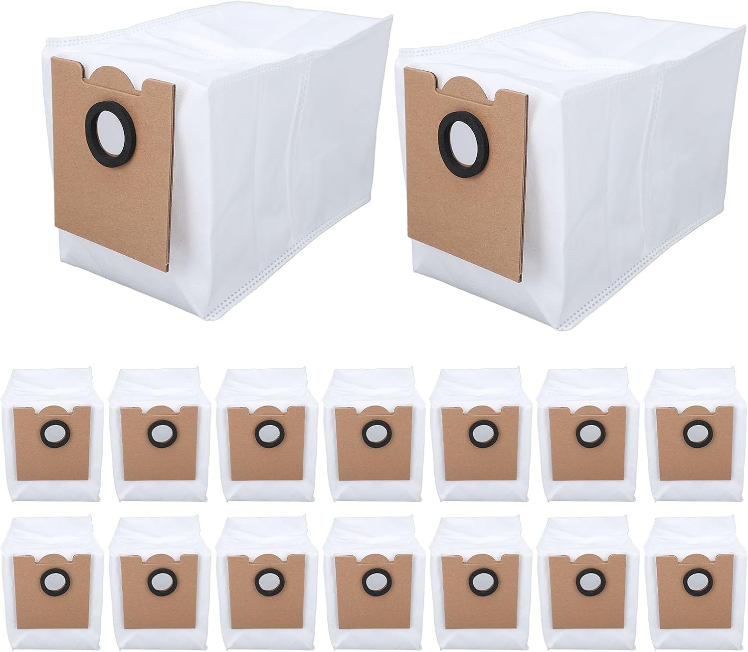 Fafeicy Replacement Vacuum Cleaner Dust Bags 16 Pack 2.6L Large Capacity 4 Layer HEPA Filter for M2S Pro Robot Vacuums