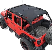 Vista 66 de Shadeidea JK Parasol Superior Compatible con Jeep Wrangler JKU Cobertura de Techo de Malla Suave (2007-2018) - Bloqueador UV de Ruido del Viento