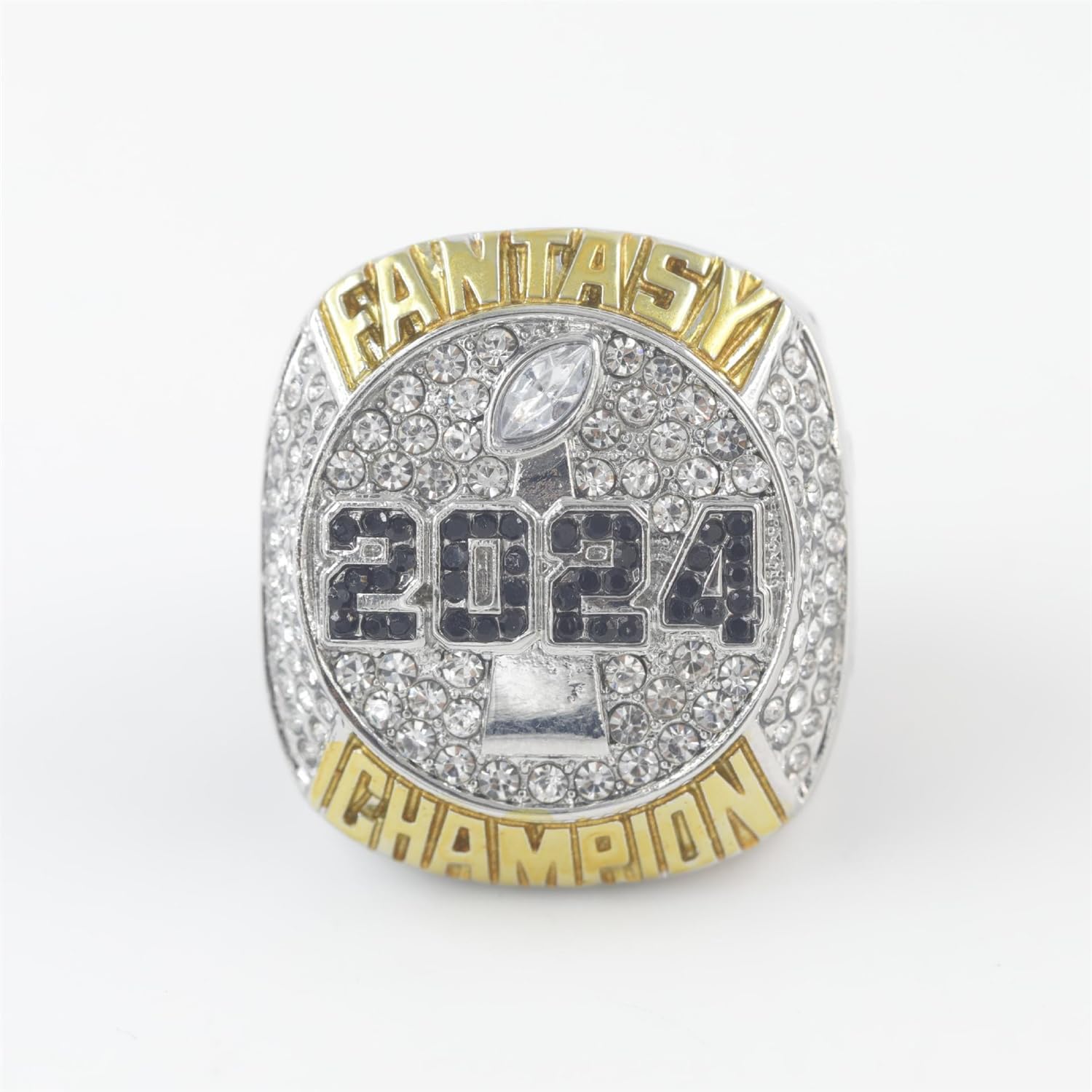 Kuseli 2024 Fantasy Football Championship Ring FFL Winner MVP Trophy Prize for Mens' Souvenir Gift
