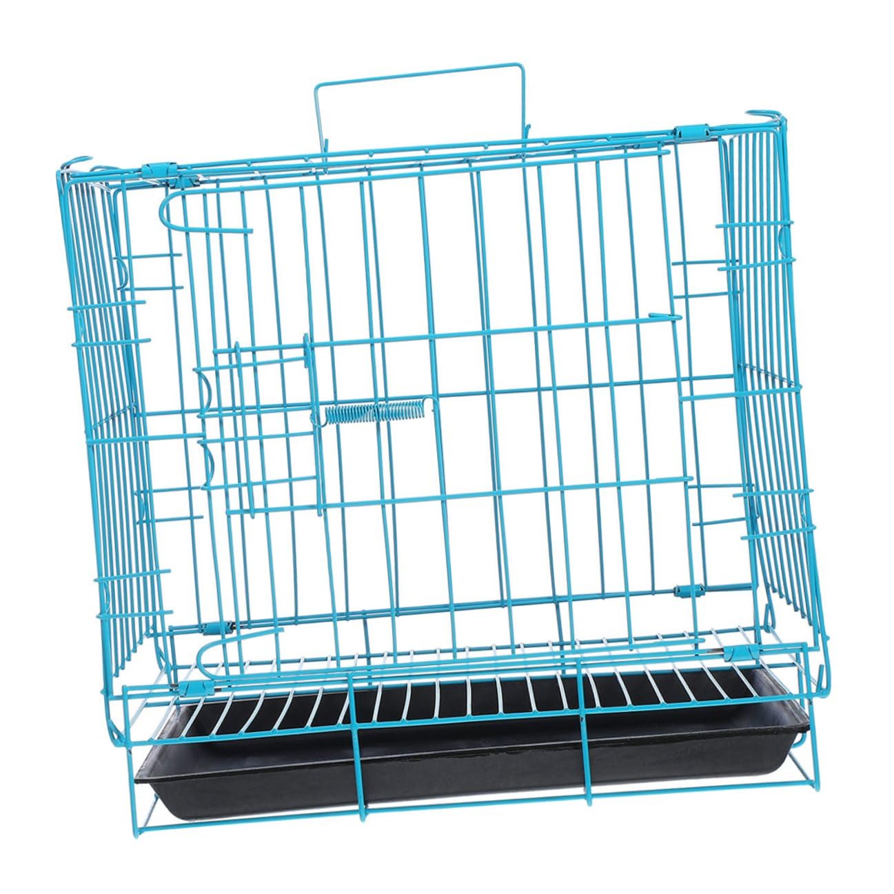 Cage transport chat ventilée en métal avec plateau de propreté amovible intégré