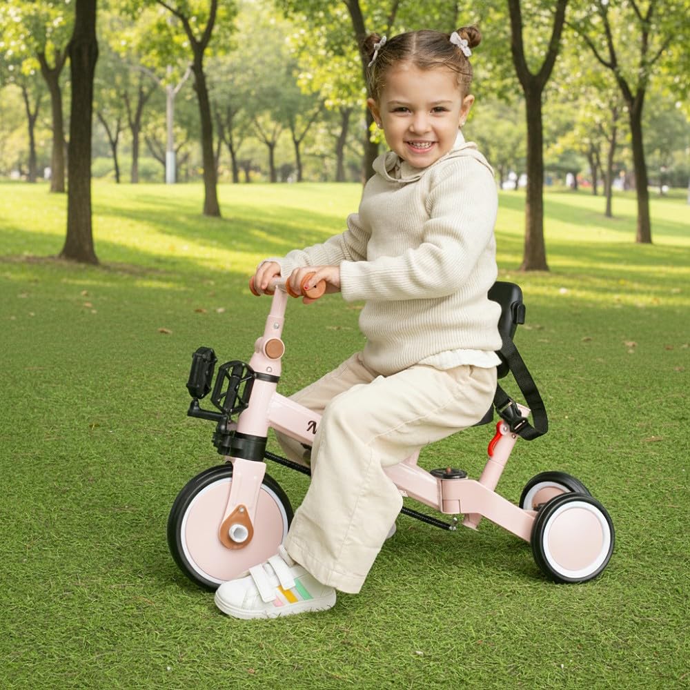 Interbaby - Triciclo "Norby" e Bici Evolutiva 5 in 1 con Capottina - 1-5 Anni