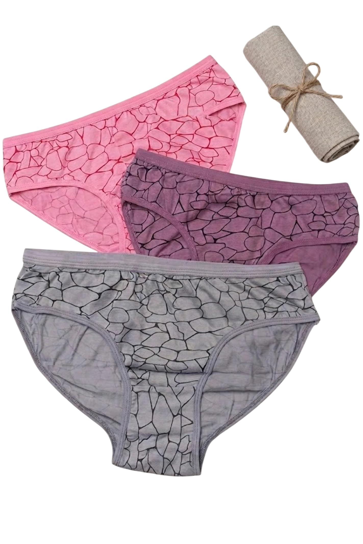Women's Cotton Bikini Panties 3-Pack | Soft Breathable Printed Briefs | Full Coverage Everyday Underwear | Stretch Comfort Panty Multipack-picture-52