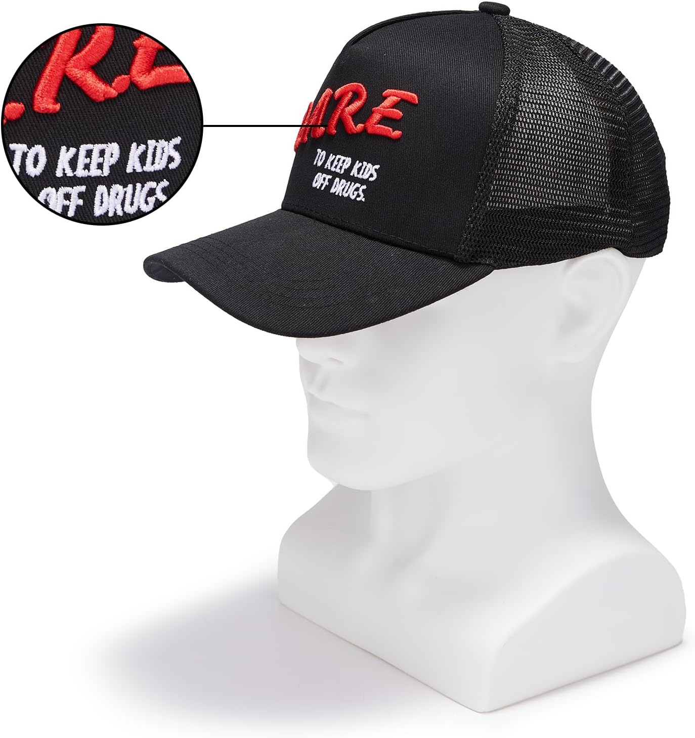Embroidered Trucker Hat Black Baseball Cap Adjustable Mesh Dad Hats for Men Women