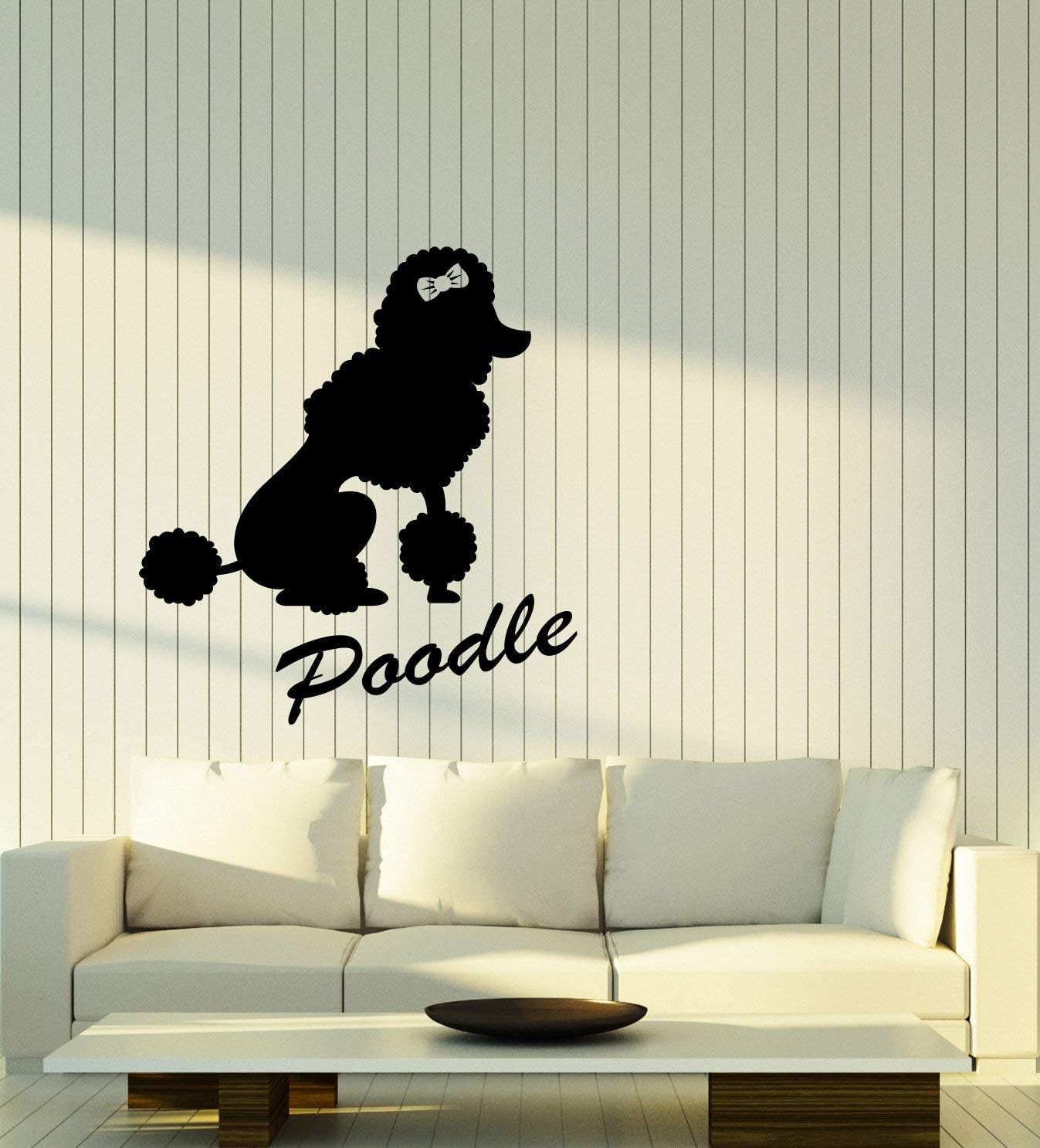 Vinyl Wall Decal Poodle Dog Logo Home Pet Animal Stickers Large Decor (3140ig) Black