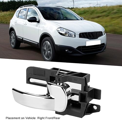 Miniatura 2 de Fydun Manija de puerta interior 2 piezas izquierda y derecha manija de puerta cromada interior 80671-JD00E se adapta a Qashqai 2004-2007