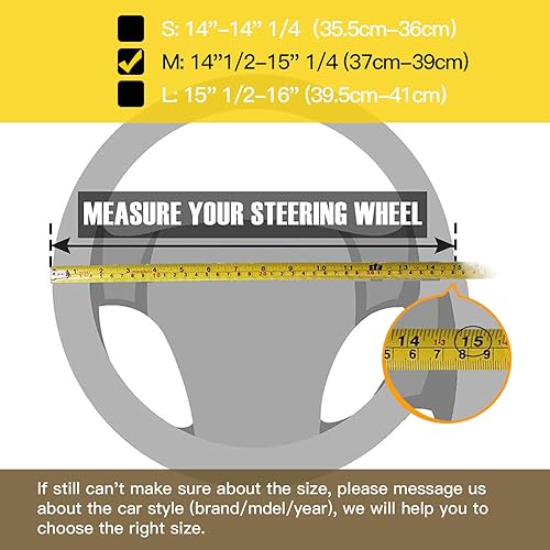 Miniatura 6 de Valleycomfy - Funda para volante de automóvil para mujer diseño brillante de diamante ajuste universal 150pulgadas