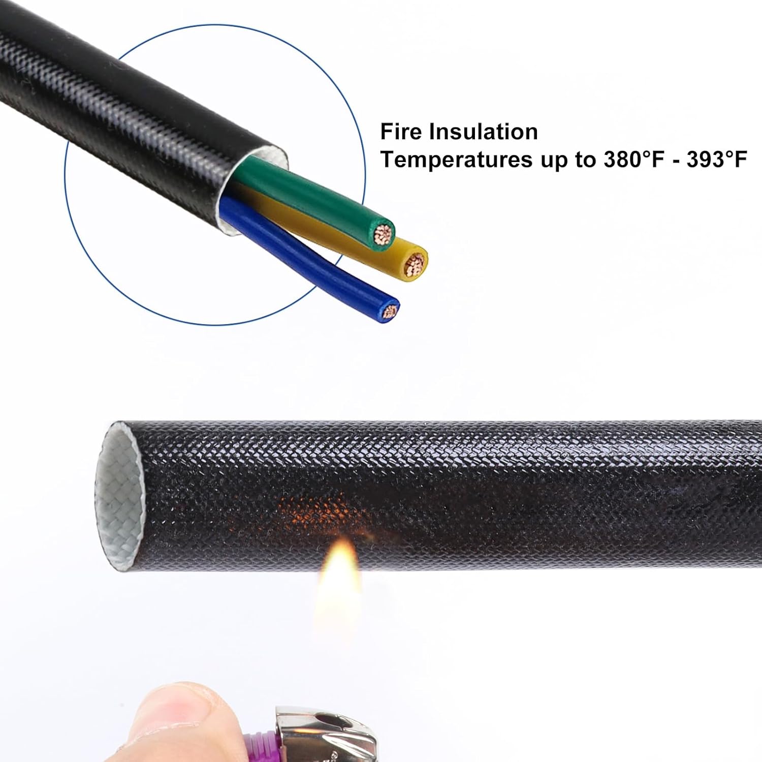 Heat Shield Sleeve 3/4"- 12Feet Silicone Coated Fiberglass Sleeve Heat Shield Heat Resistant (380 Fahrenheit) Flexible, Black