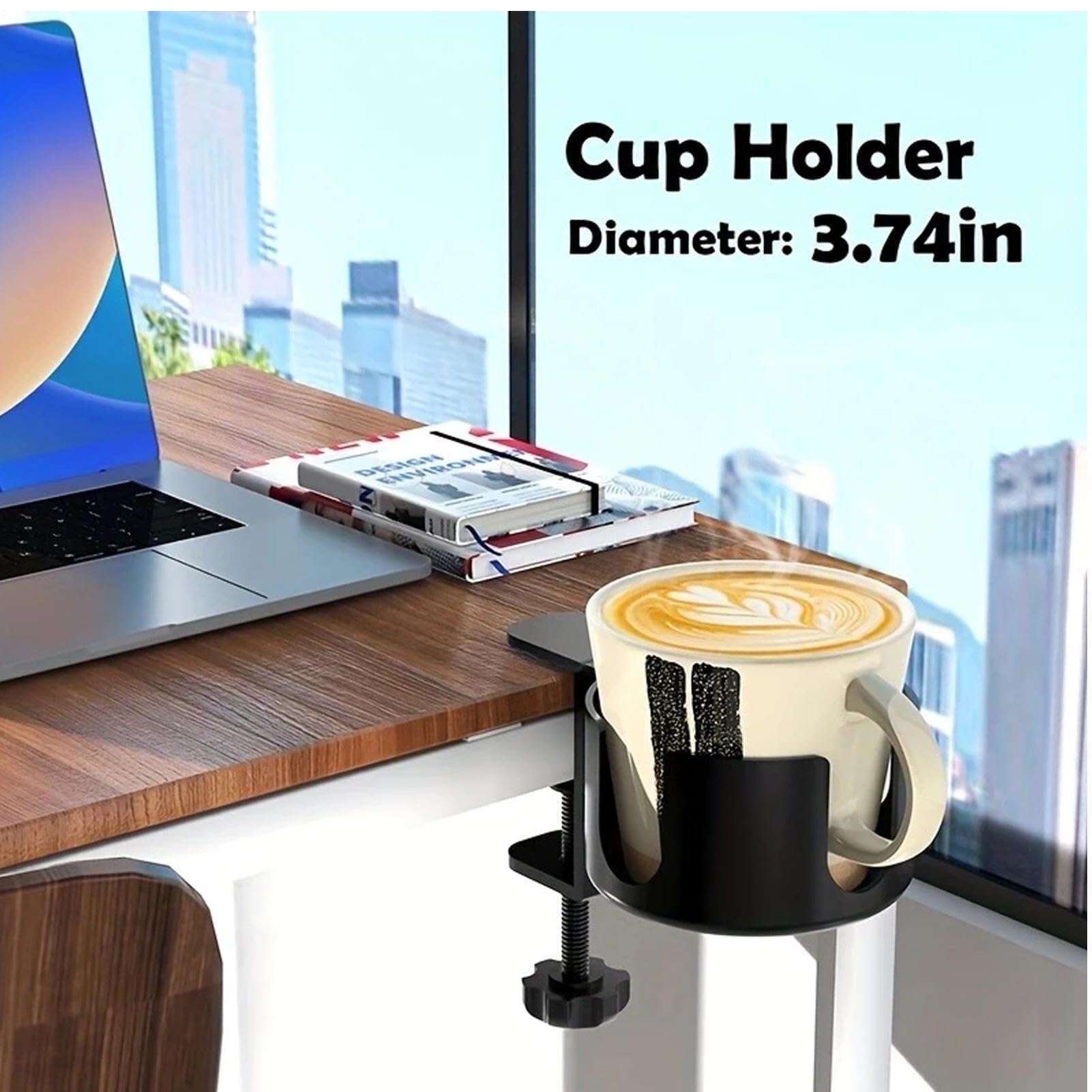 Portavasos Magnético Para Mesa - Soporte Desmontable Con Abrazadera