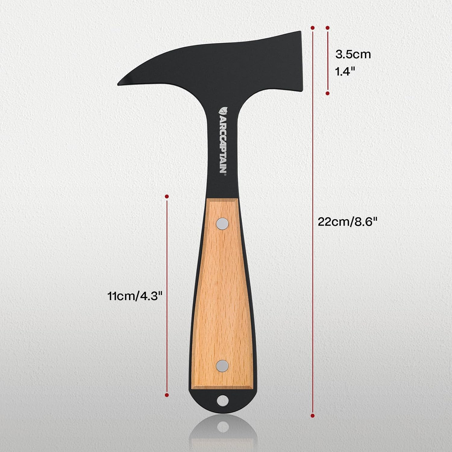 ARCCAPTAIN Welding Chipping Hammer with Wooden Handle, 14 oz Slag Hammer with Alloy Steel, Dual-Head Design for Easy Slag, Oxide Removal