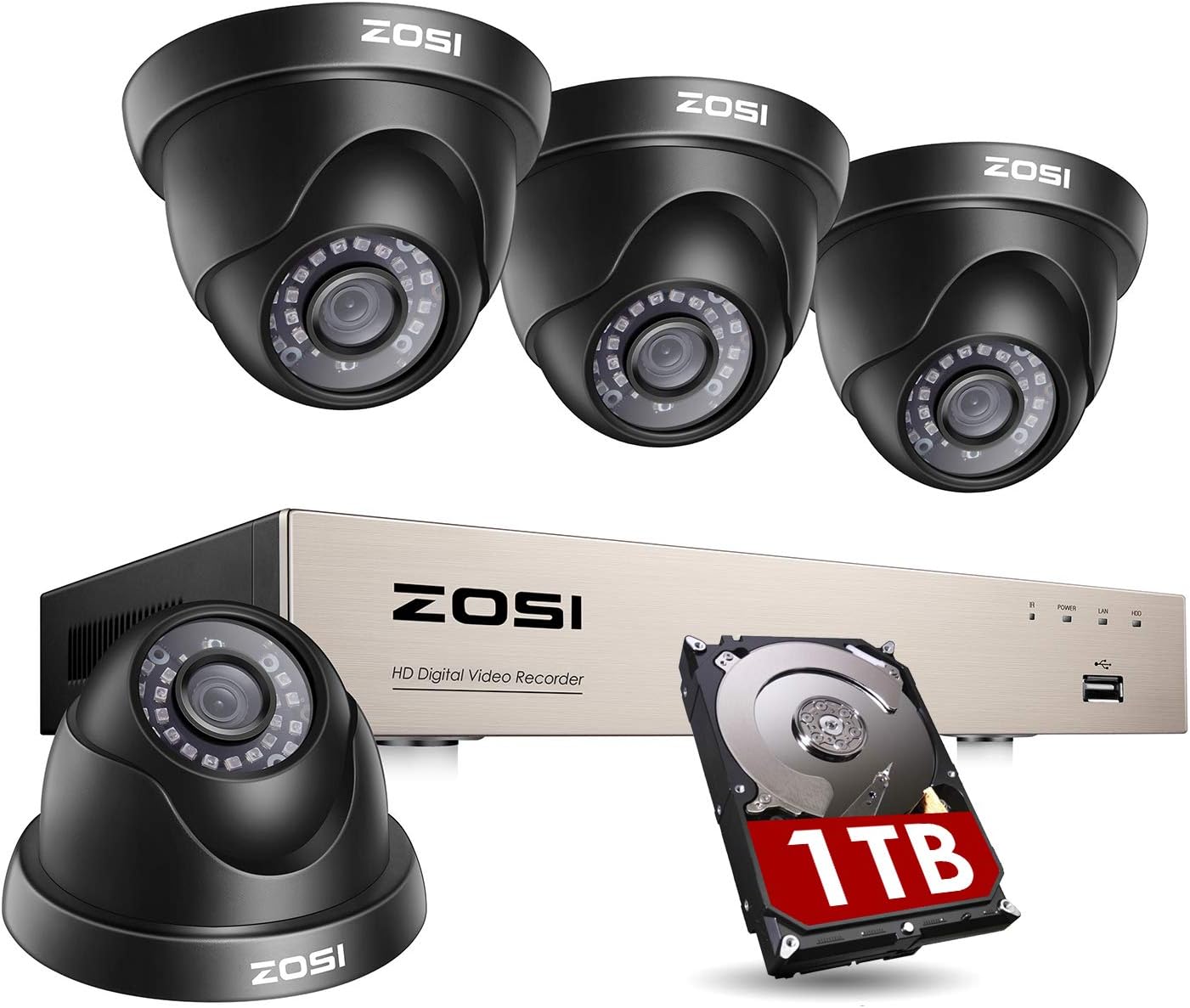 Test ZOSI H.265 : kit caméra surveillance extérieure 5MP avec vision nocturne et app