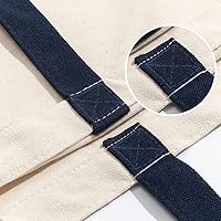 Vista 4 de Azuca Bolsa de lona de algodón resistente de 12 onzas con refuerzo inferior, bolsa de compras para la playa, 17 x 14 x 4 pulgadas, paquete de 6