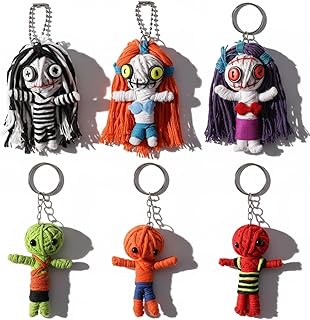 Poen 6 Pcs Funny Voodoo Doll Keychains – Mini Sm
