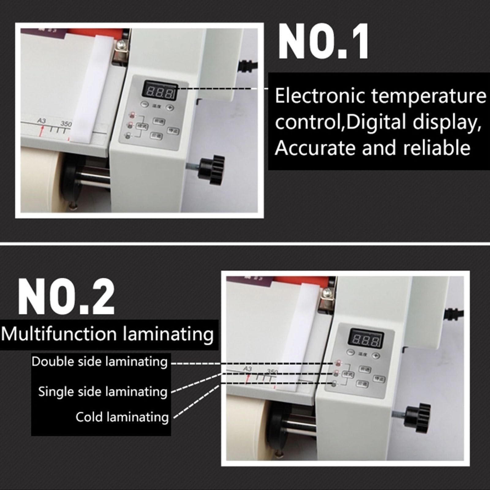 Laminator 350 Mm, Laminator Walcowy Na Zimno I Gorąco V350, Jednostronny I Dwustronny Laminator Termiczny Do Papieru, Kartonu, Forniru, Folii Pvc
