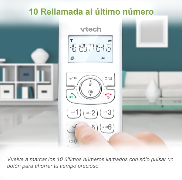 VTech CS1501 Home Duo Téléphone sans Fil DECT Double Charge, téléphone Fixe Extra Solide, Mains Libres, Serrure et Identification de l'appelant, écran rétroéclairé et Clavier - Blanc - 3