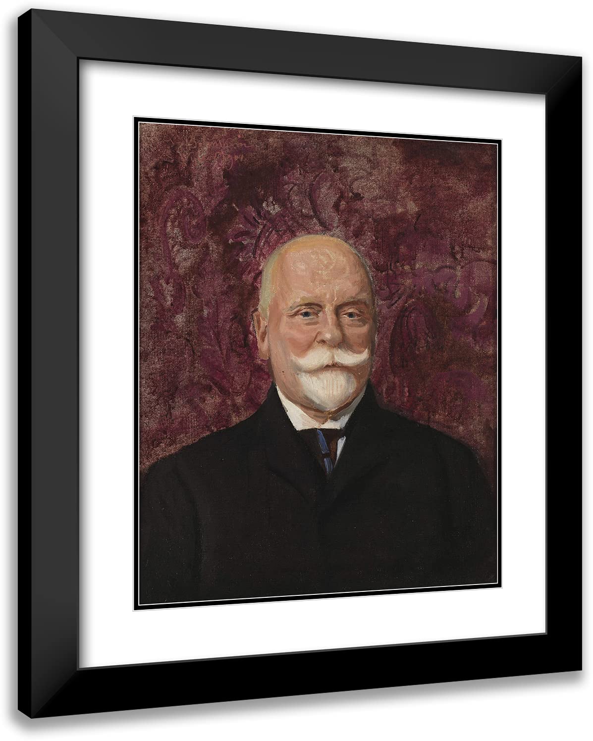 ArtDirect Leon Wyczółkowski 20x24 Black Modern Frame and Double Matted Museum Art Print Titled - Portrait of Leon Biliński (1914)