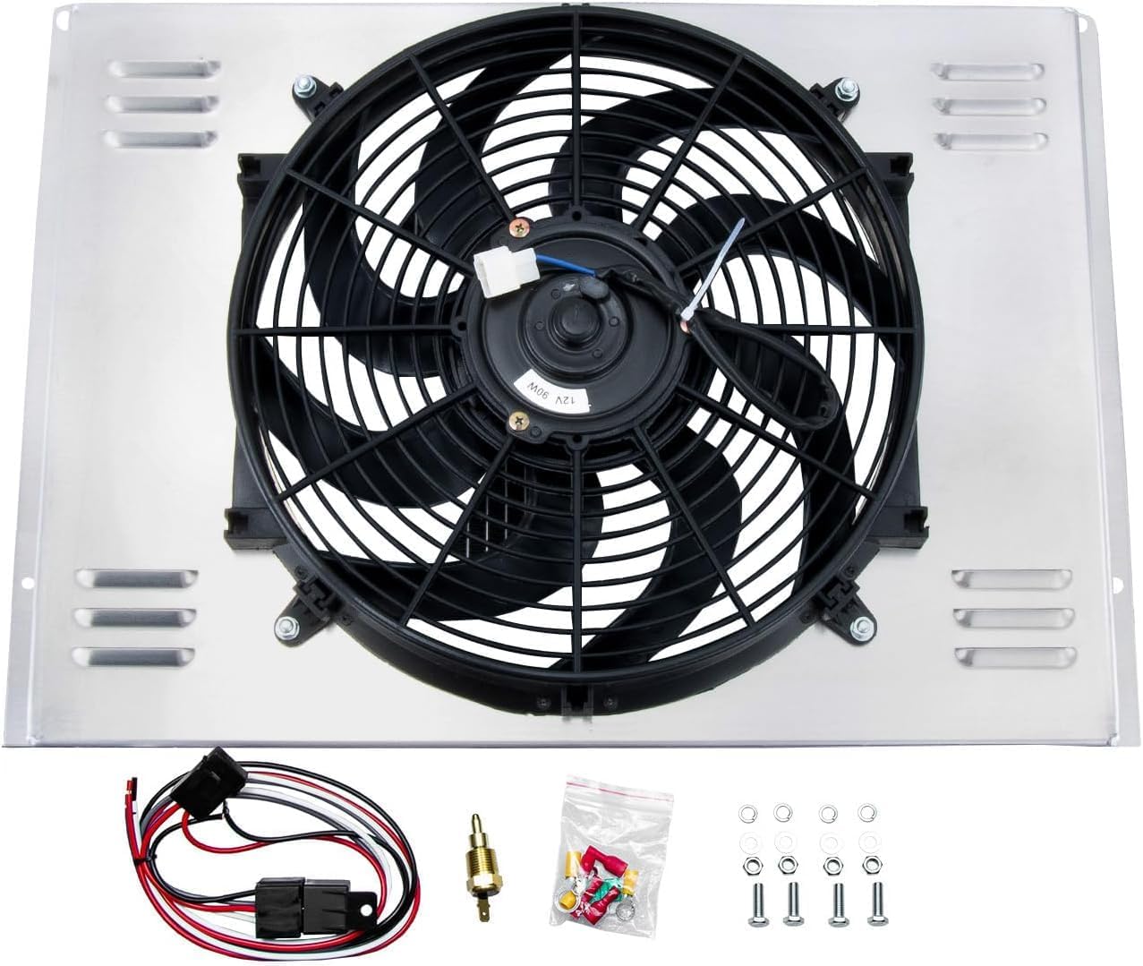 Radiator Shroud Fan for 1968-1974 Dodge Challenger Charger Coronet Plymouth Barracuda Belvedere Satellite Mopar Cars Big Block Electric Fan with Relay kit
