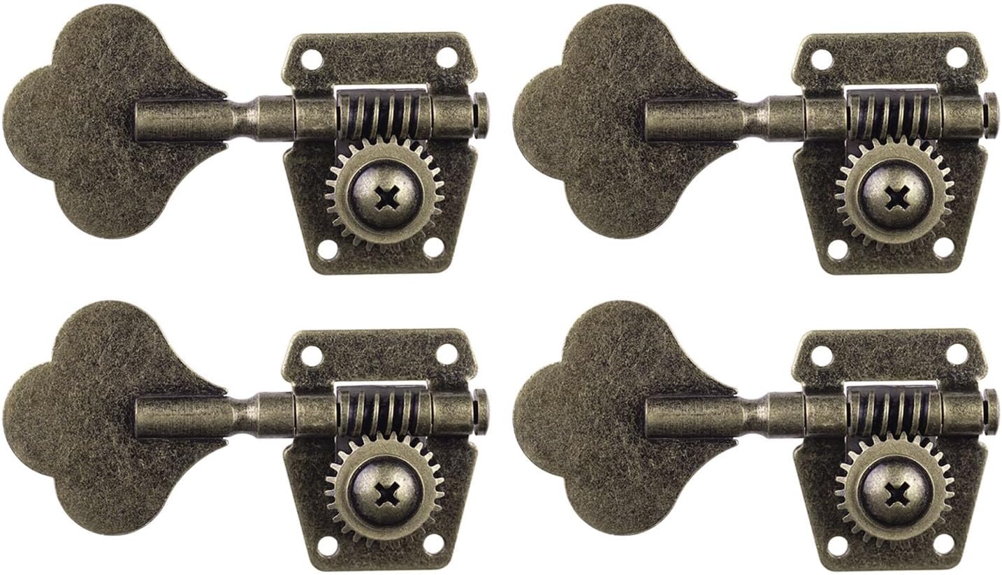 4L Vintage Open Gear Bass Tuners Machine Head for Jazz Precision Bass, Bronze