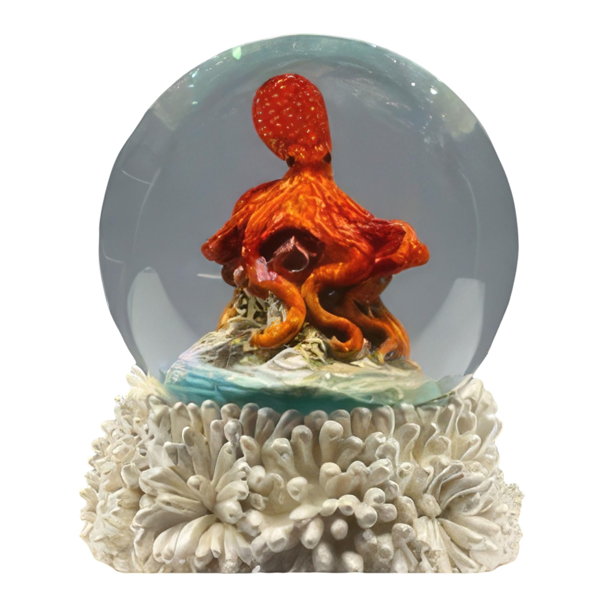 ICE ARMOR 3.25" H Octopus Snow Globe Statue Sculpture Ornament Decoration Home/Room Decor Ideas for Housewarming, Holidays and Birthdays Great Collectible Addition