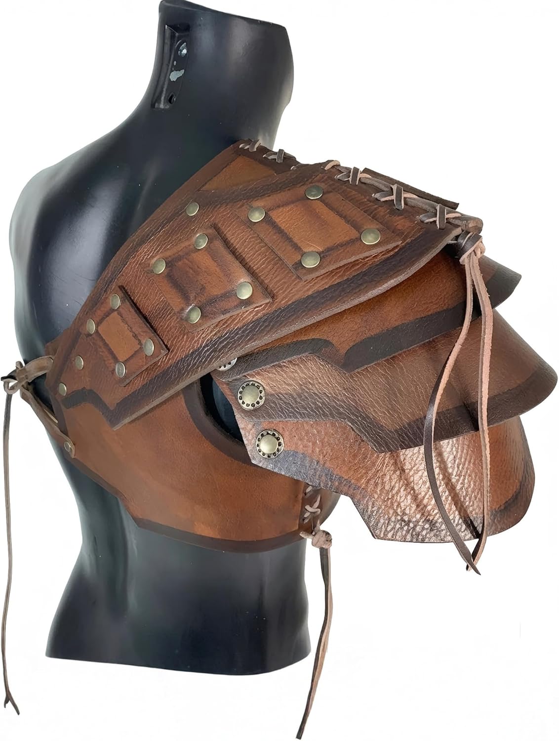 Medieval Renaissance Knight Leather Shoulder Armor Viking Pauldrons for Men Cosplay Costume
