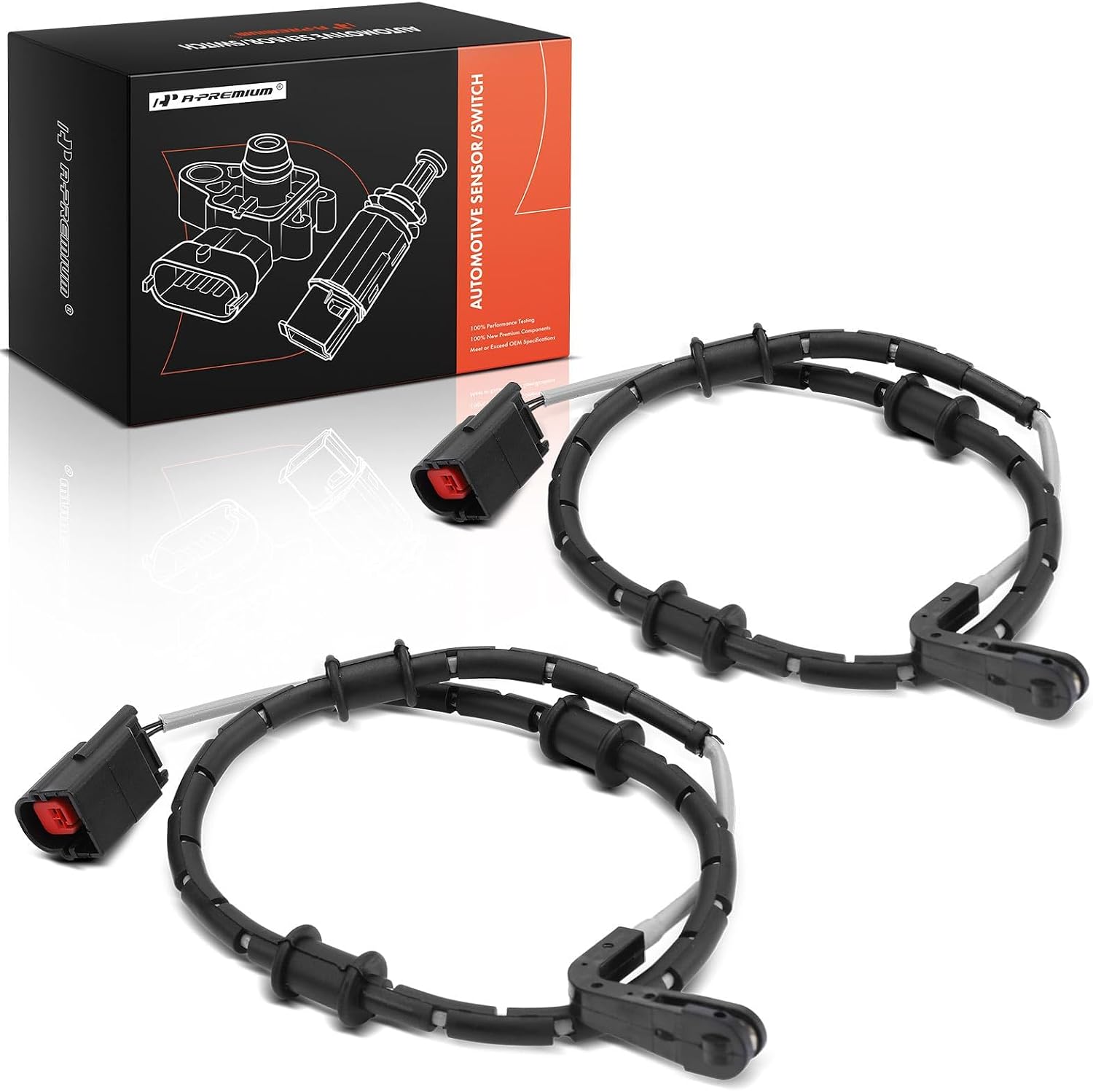 A-Premium Front Brake Pad Wear Sensor Compatible with Jaguar XF 2010-2015, XJ 2010-2019, XJR 2014-2017, XJR575 2018-2019, XKR 2010-2015, XKR-S, F-Type, S-Type, Super V8, Vanden Plas, 2-PC Set
