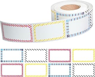 Dissolvable Food Labels – 1.5” x 2.5” Writable Stickers for Kitchen Organization, Meal Prep, Food Storage – No Residue, Water-Soluble, Cute Designs – 250 Labels per Roll (Vibrant Frame Set)