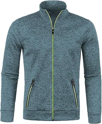 Men's Sweatshirt Track Jackets Full Zip Tops Casual Slim Fit Coat Workout Running Athletic Active Lightweight Jacket With Pockets, S-5XL