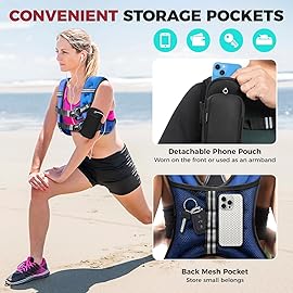BAGAIL Weighted Vest, 5lb/8lb/10lb/12lb/15lb/20lb/25lb/30lb Weight Vest for Walking & Weight Loss, Reflective Rucking Vest with Phone Pouch for Women & Men, Home Gym & Outdoor Training