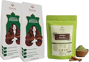 Ready-to-Apply Henna mehendi Paste, Organic Indigo Powder Combo – Natural Hair Color Combo for Black Hair, Rich Dark Black and Fast Post-Henna Coloring, Pack of 2 x 220g, Pack of 1 x 80g)