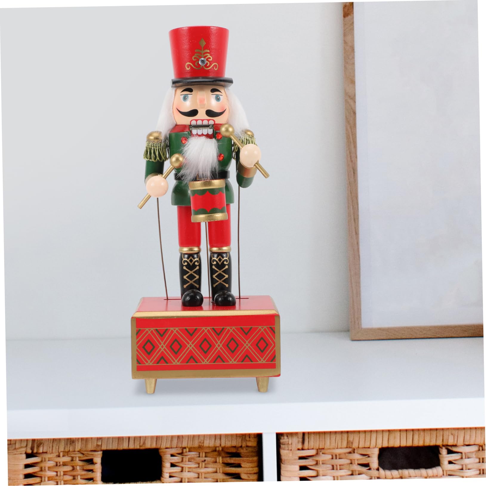 Ipetboom Carillon in Legno Schiaccianoci Natalizio Dipinto a Mano 32 Cm Musica, Decorazione Festiva per Casa, Ufficio e Scrivania, Bomboniera Regalo Natale