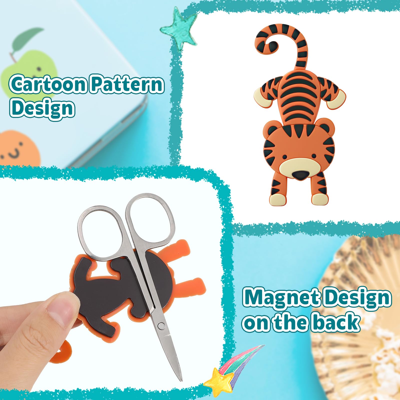 Fridge Magnets for Kids 16 Pcs Cute Magnetic Animals for Toddlers Educational Animal Fridge Magnets for Early Learning and Fine Motor Skills Development - Image 3