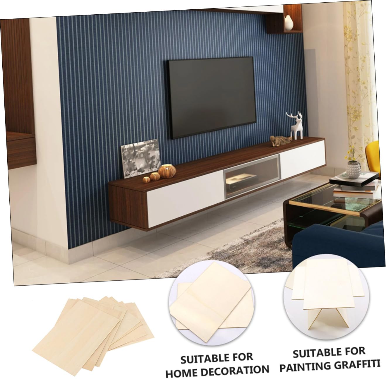 10 piezas Láminas de Madera sin Terminar Rectangulares Paneles de Madera para Manualidades DIY Accesorios Decorativos Seguros y Duraderos para Bricolaje y Educación