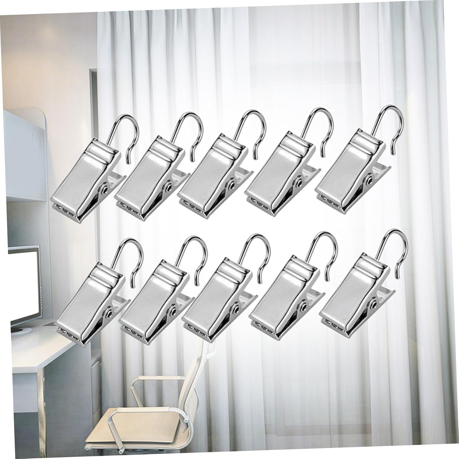 LIFKOME 120pcs Metal Curtain Clips Hooks for Hanging Decor Lights Ceiling Outdoor Party Home Shower Wire Holder