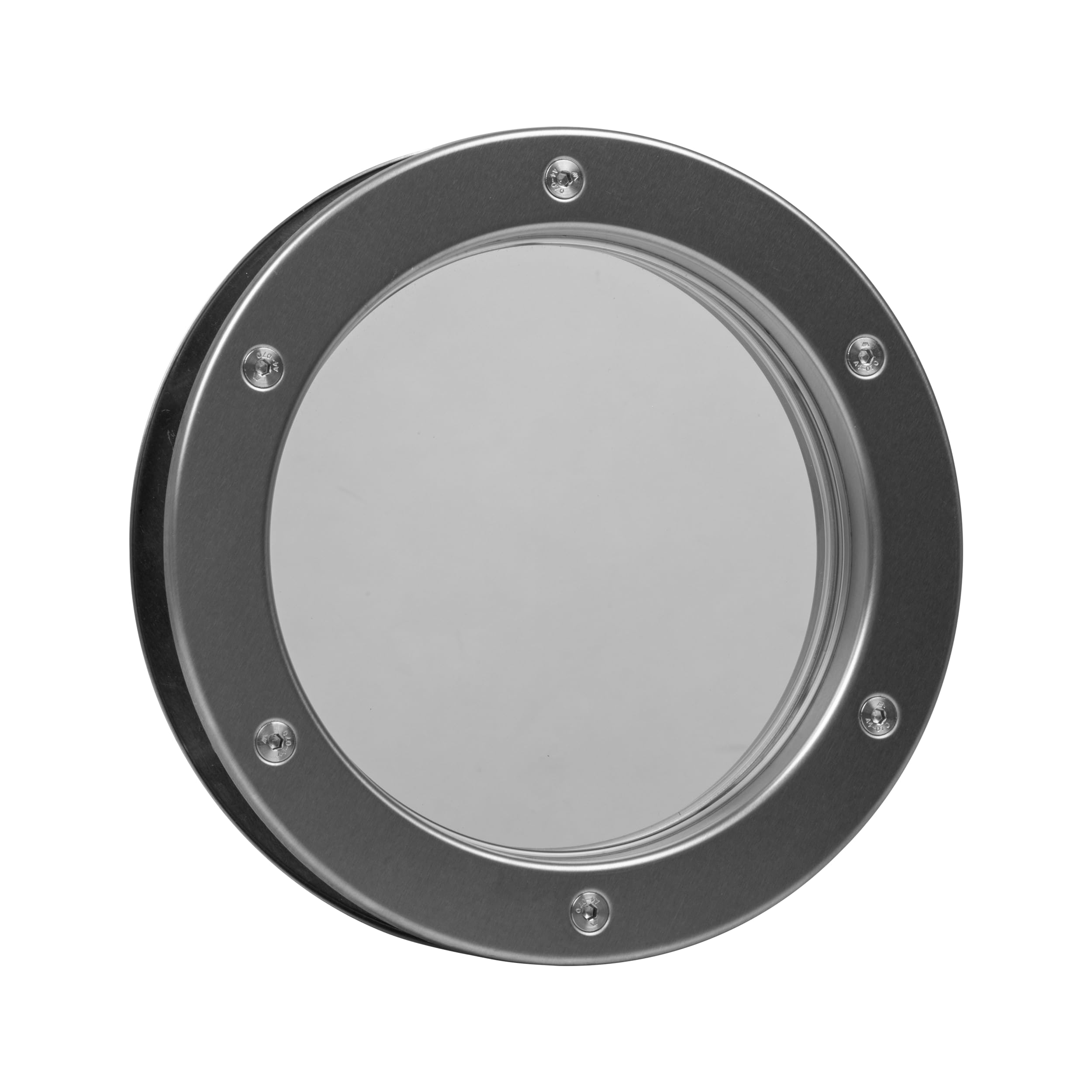 MLS Hublot B4000 AN for Doors, Robust Aluminium, VSG Safety Glass, Suitable for 40 mm Thick Doors, Visible Fixing Screws on Both Sides, Natural Aluminium, Ø 400 mm, Clear Glass