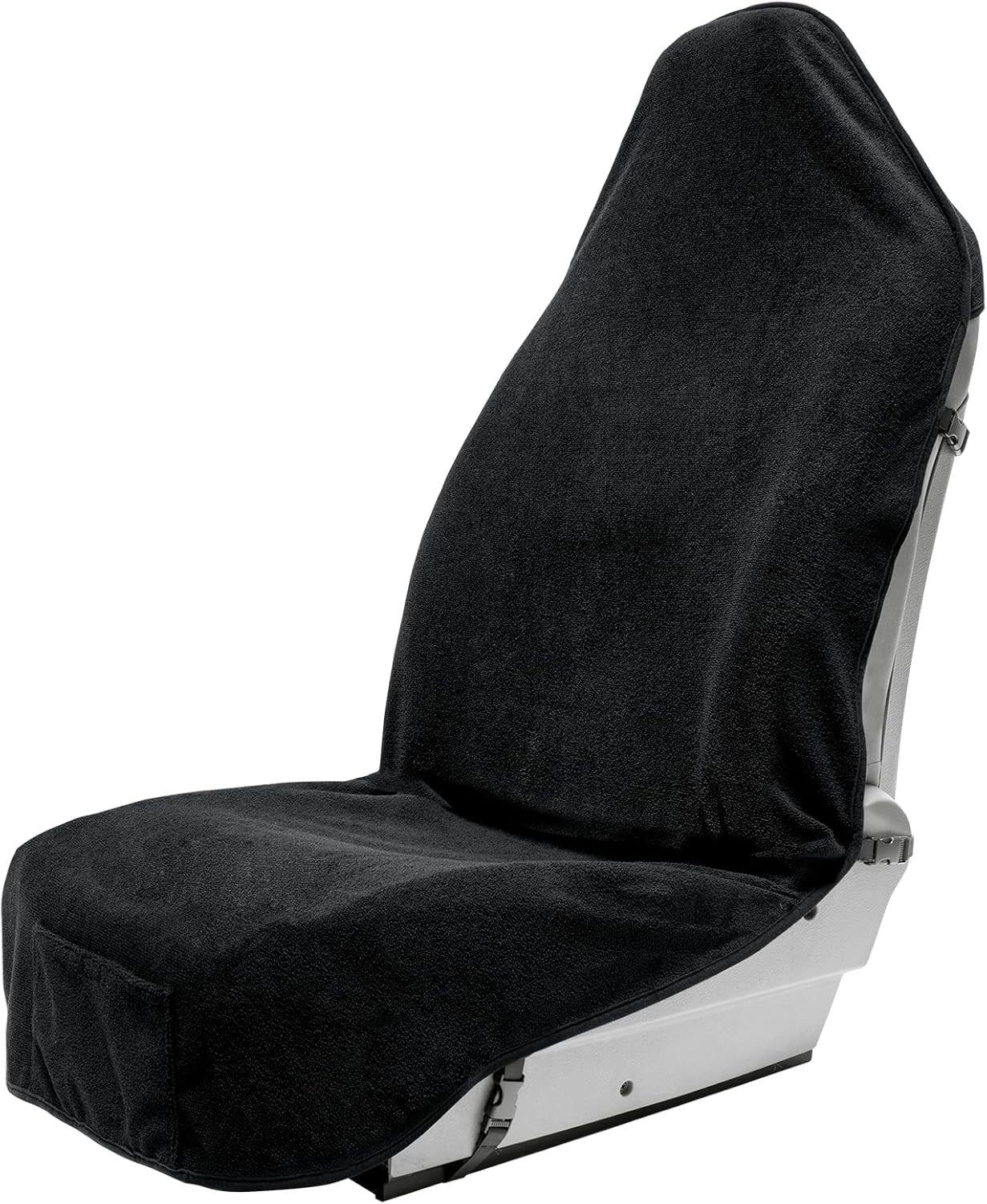 Terry Cloth Sweat Towel Seat Cover; Carseat Towel Protector; Great for Gym Workout; Waterproof; Universal Fit for Car SUV Van Truck; EZ fit; Non Slip Grip; Machine Washable; 2pc Grey