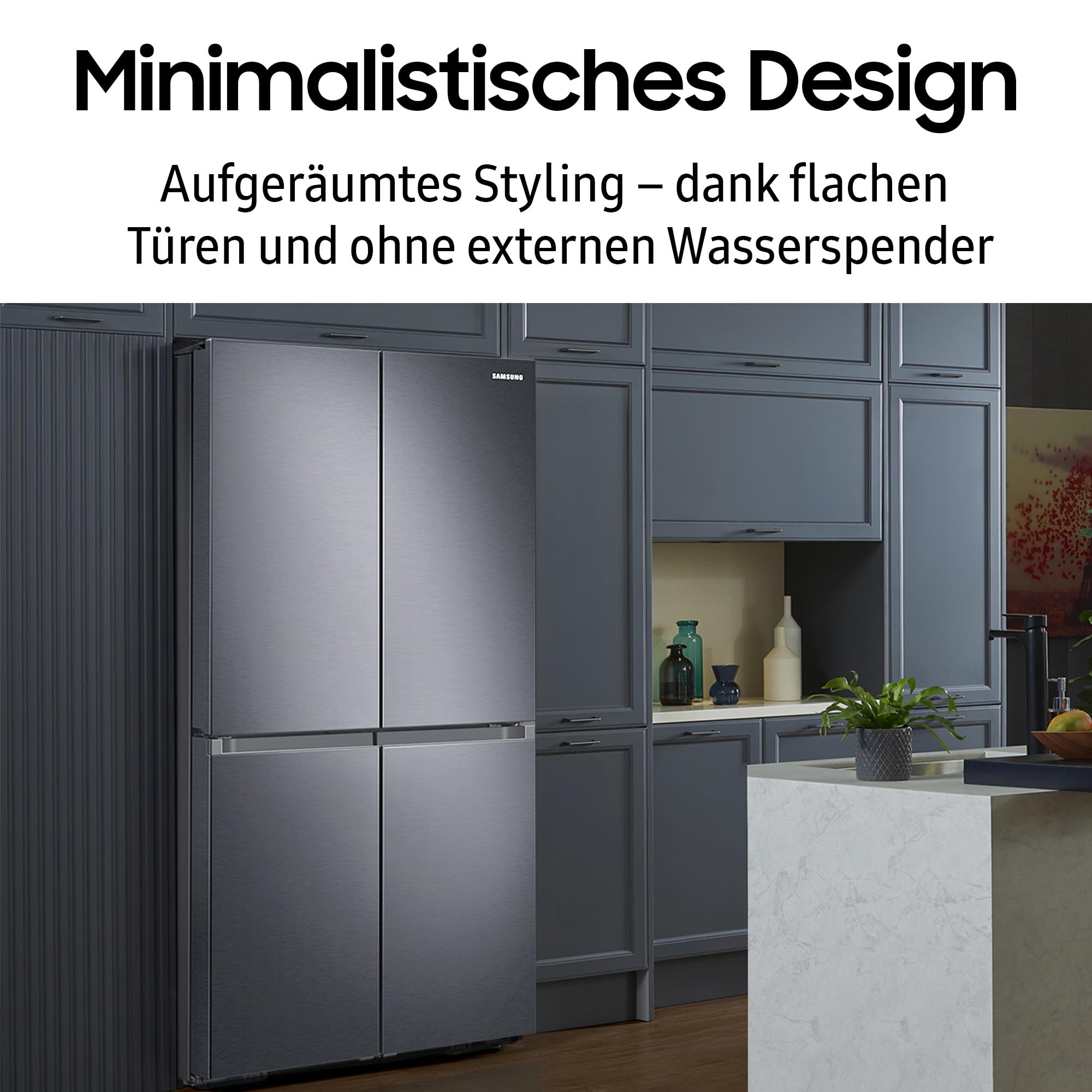 Samsung French-Door-Kühlschrank mit Gefrierfach, 178 cm, 649 l, AI Energy Mode (SmartThings), Auto Ice Maker, No Frost+, Edelstahl-Look, RF59C701ES9/EG